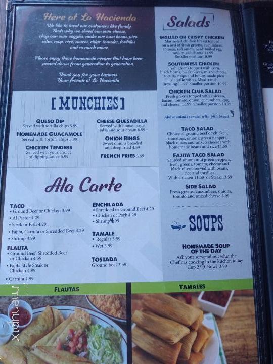 La Hacienda Restaurant - Kingston, MI menu_pic