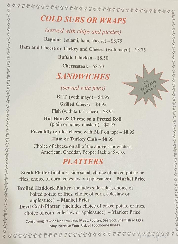 M & M Redzone - Mahanoy City, PA menu_pic