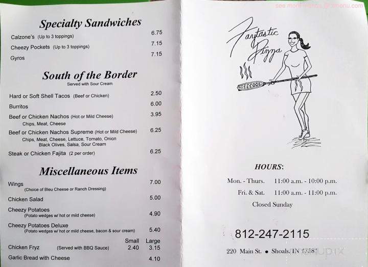 Faytastic Pizza - Shoals, IN menu_pic