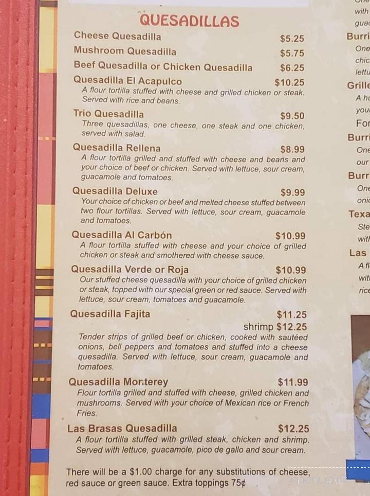 Las Brasas - Berlin, WI menu_pic