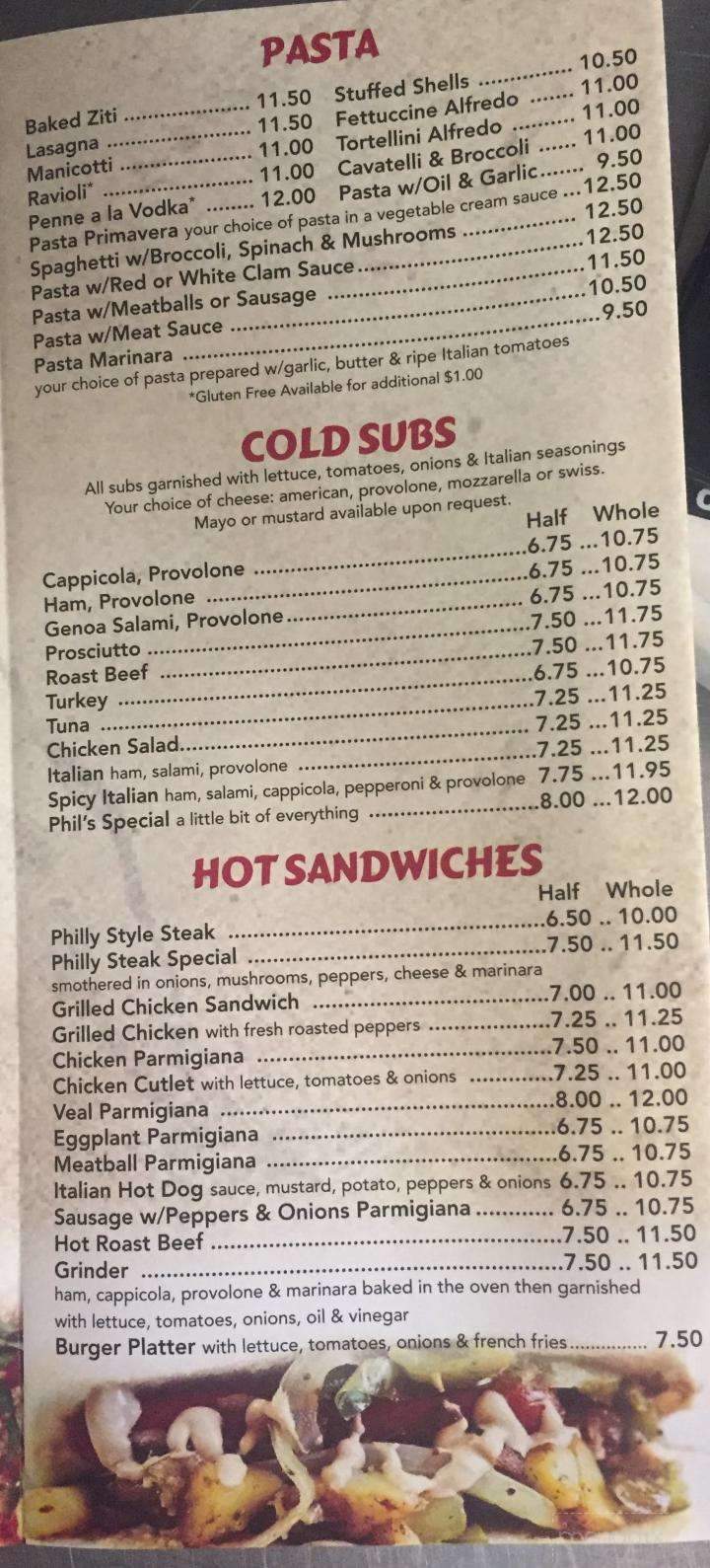Phil's Pizzeria & Italian Rest - Long Valley, NJ menu_pic
