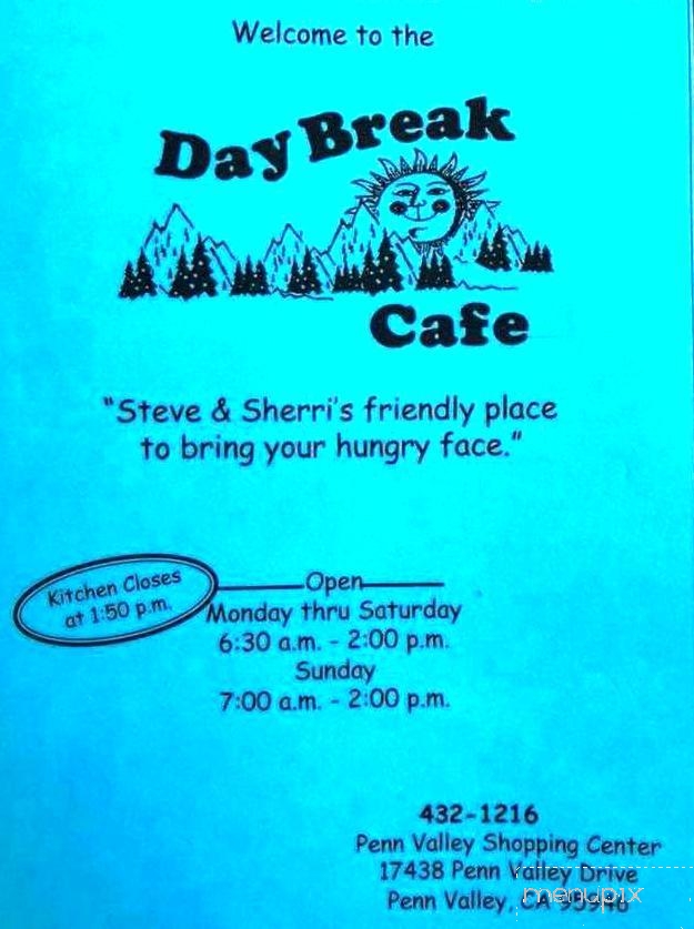 Day Break Cafe - Penn Valley, CA menu_pic