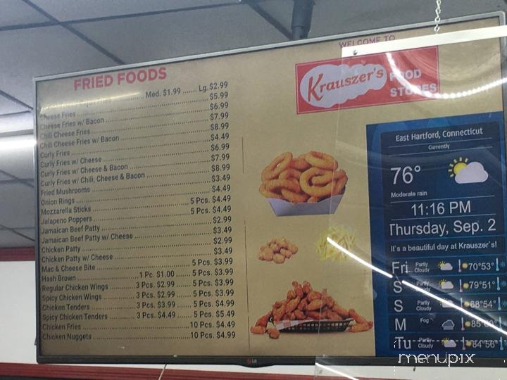 Krauszer's - East Hartford, CT menu_pic