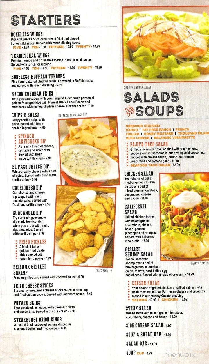 Black Stallion Steakhouse - Monticello, KY menu_pic