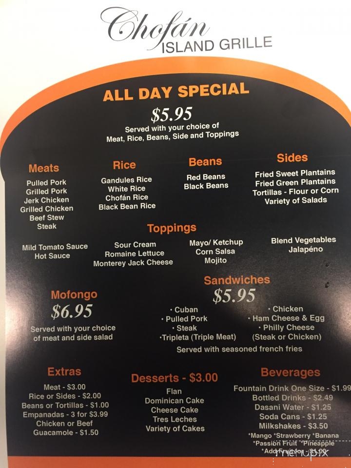 Chofan Island Grille - DeLand, FL menu_pic