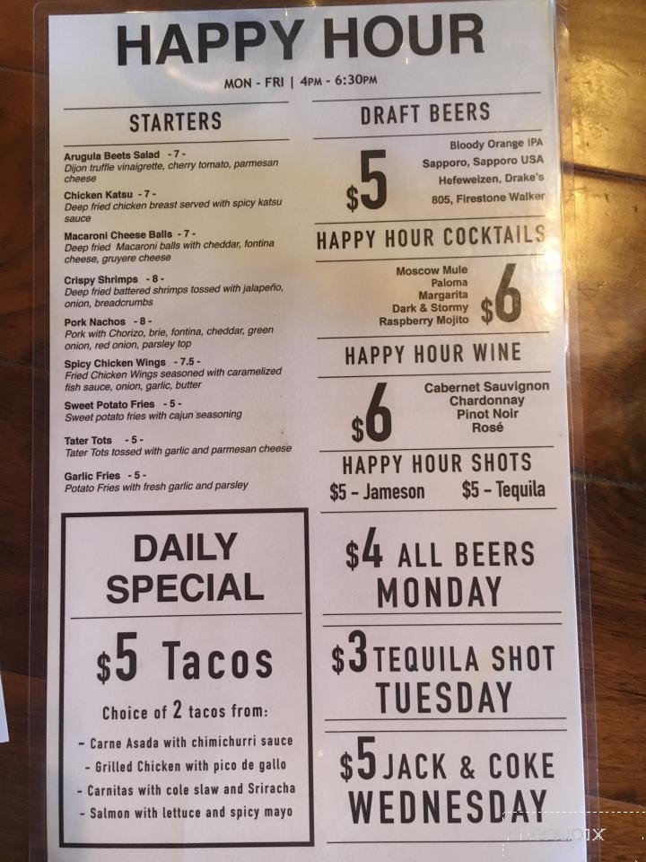 Chop & Pub - Mountain View, CA menu_pic