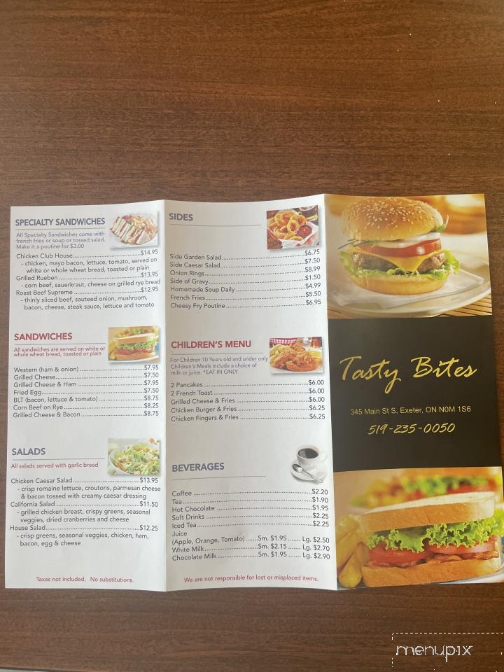 Tasty Bites Restaurant - Exeter, ON menu_pic