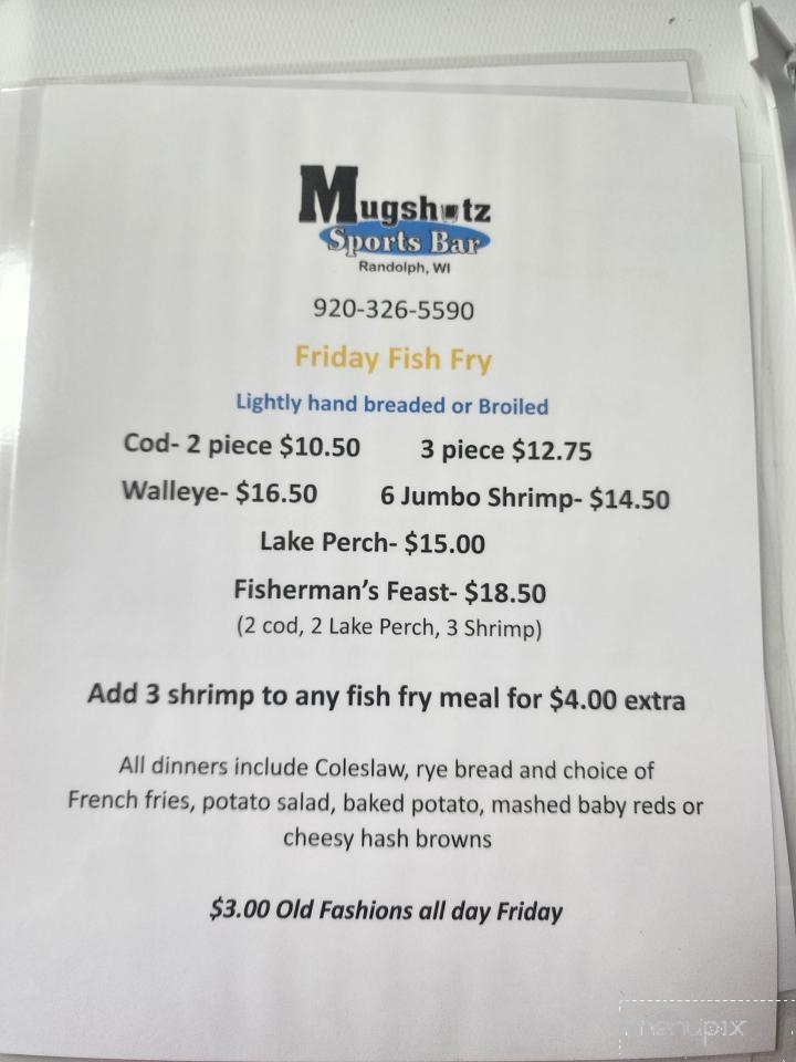 Mugshotz Bar & Grill - Randolph, WI menu_pic