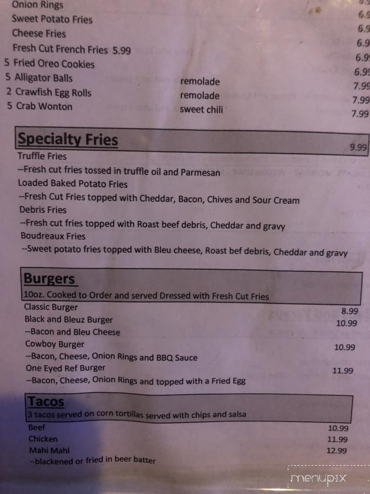 Out of Bounds Sports Bar & Grill - Metairie, LA menu_pic