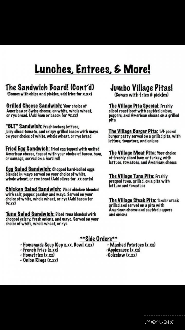Village Restaurant - Avon, NY menu_pic
