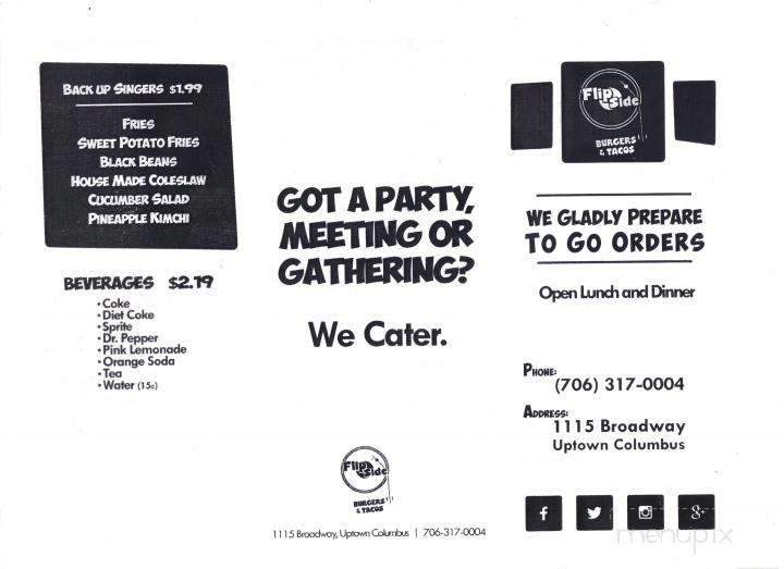 Flip Side Burgers and Tacos - Columbus, GA menu_pic