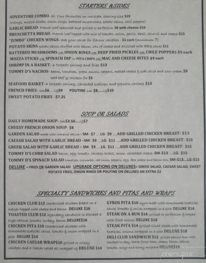 Tommy D's Restaurant & Steakhouse - Hanover, ON menu_pic