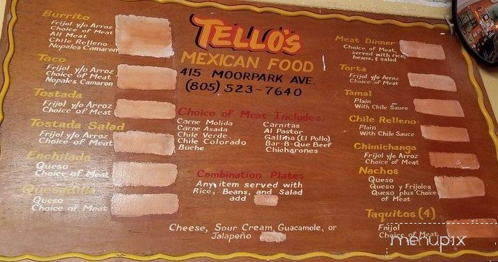 Tello's Mexican Food - Moorpark, CA menu_pic