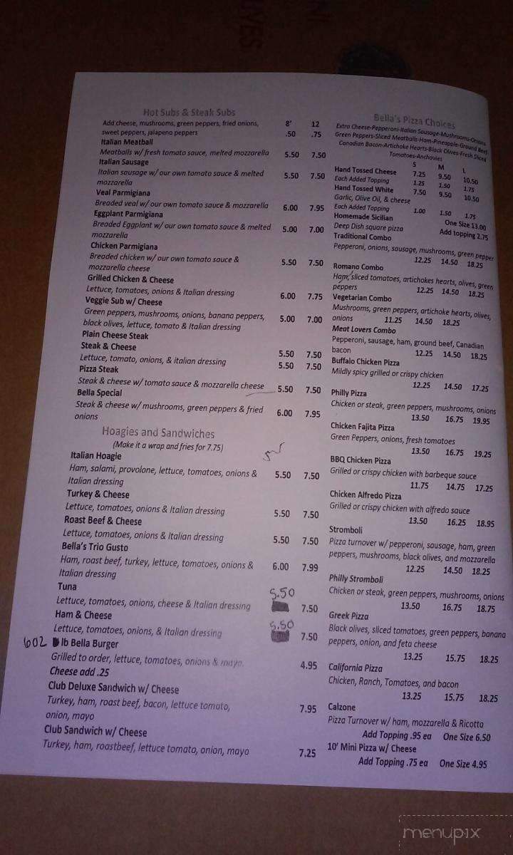 Bella Pizza - Ettrick, VA menu_pic