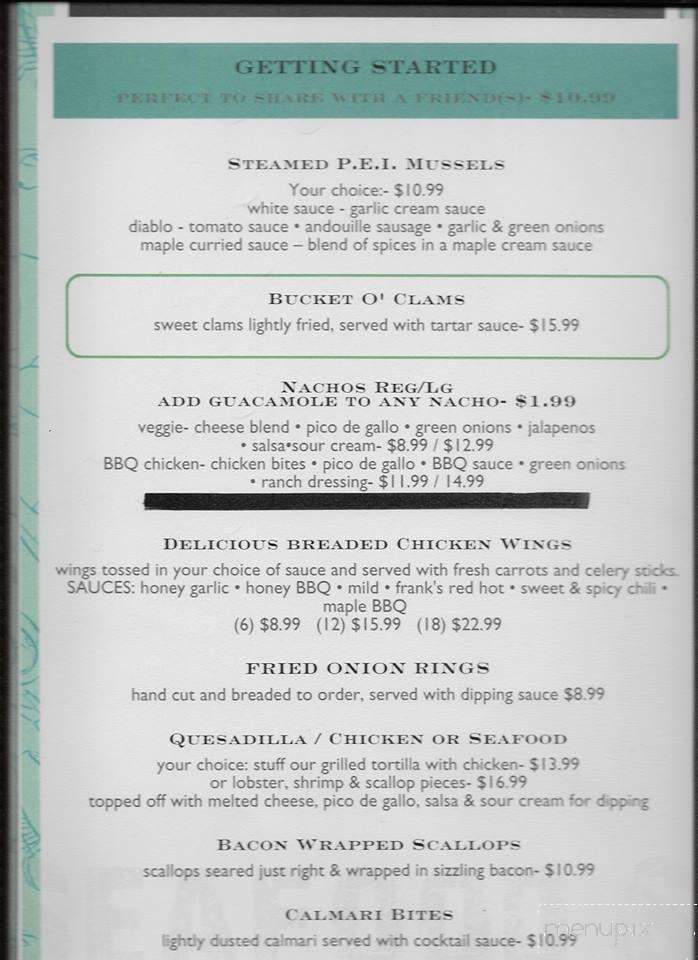 The Fisherman Restaurant - Shediac, NB menu_pic
