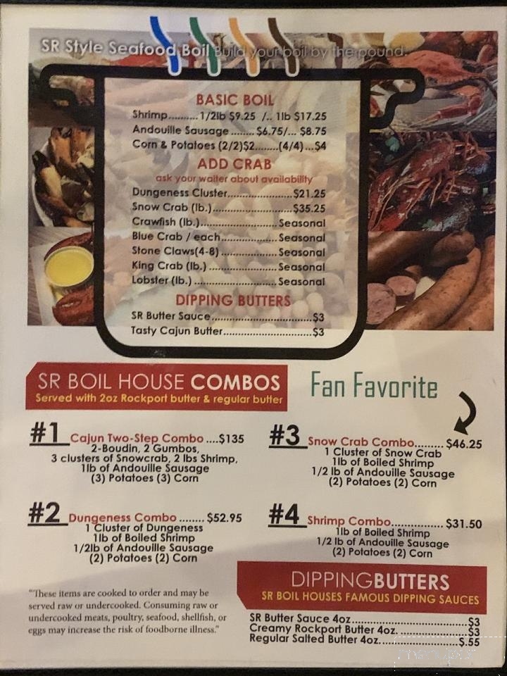 SR Boil House - Rockport, TX menu_pic