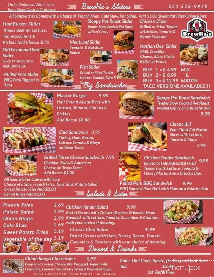 BrewHa's Pub & Grub - Mobile, AL menu_pic