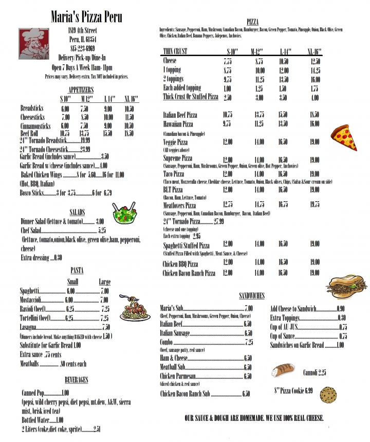 Maria's Pizza Peru - Peru, IL menu_pic