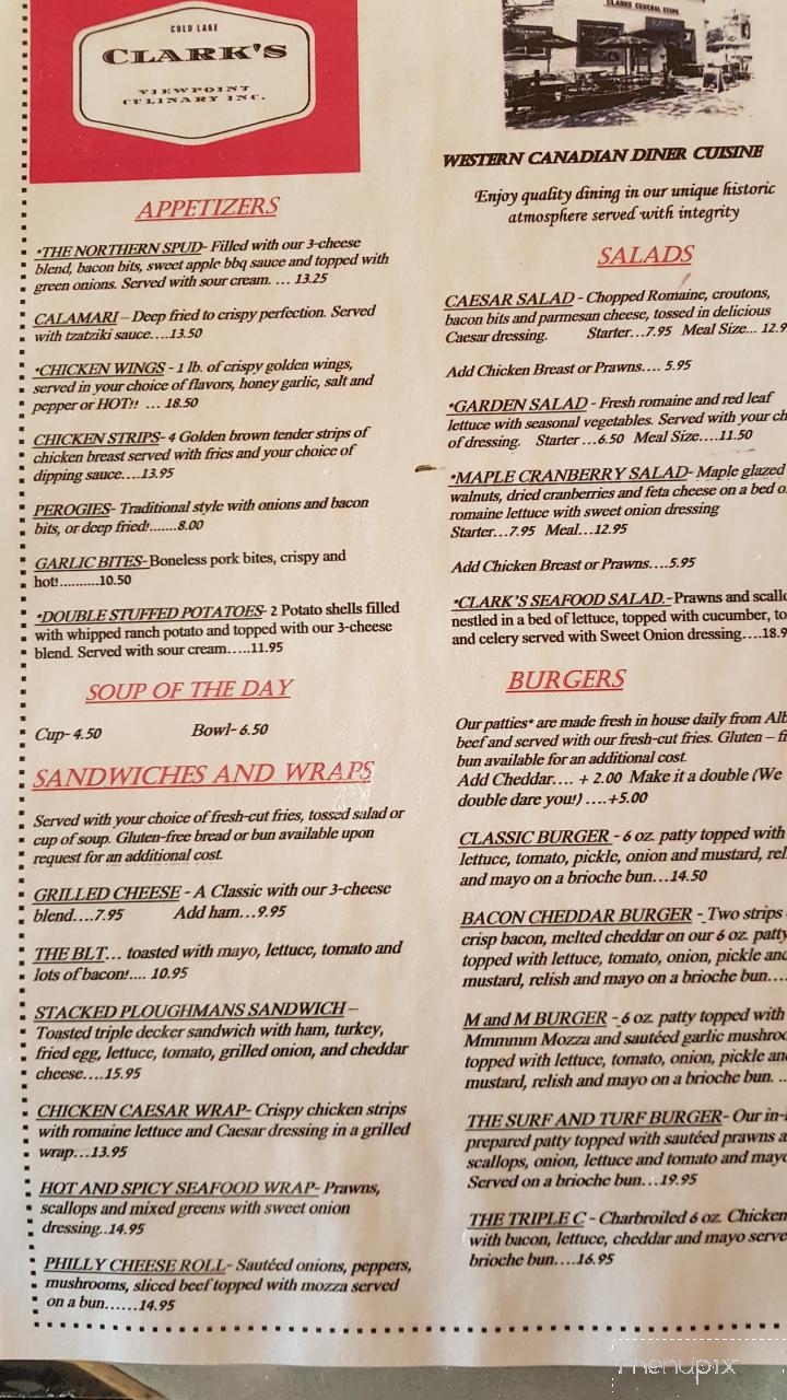 Clark's General Store & Eatery - Cold Lake, AB menu_pic
