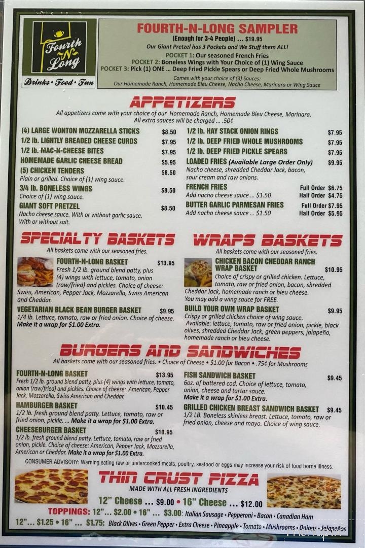 Fourth-N-Long - West Allis, WI menu_pic