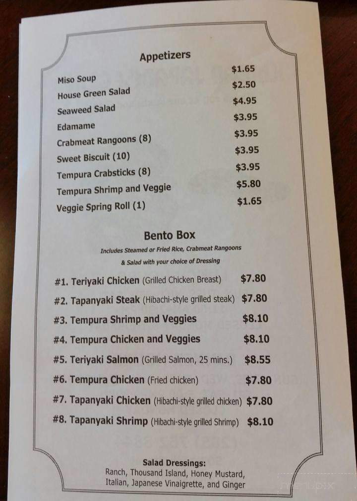 Ichiban Japanese Grill & Sushi - Tuscaloosa, AL menu_pic