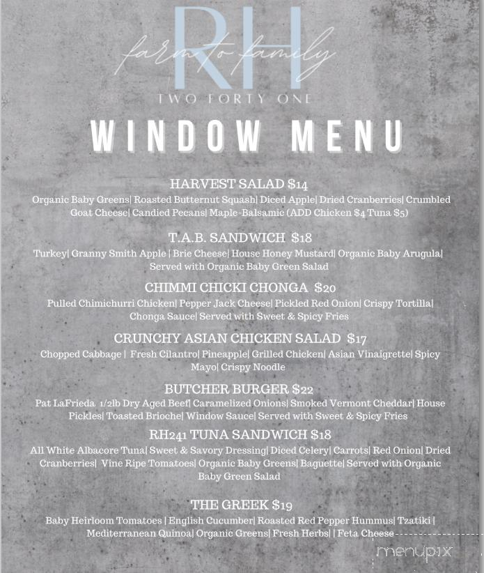 RH241 - New City, NY menu_pic