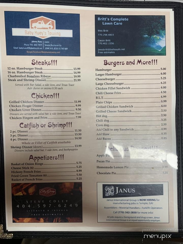 Jones Barbeque - Temple, GA menu_pic