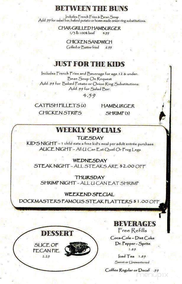 Dock Masters - Sarepta, LA menu_pic