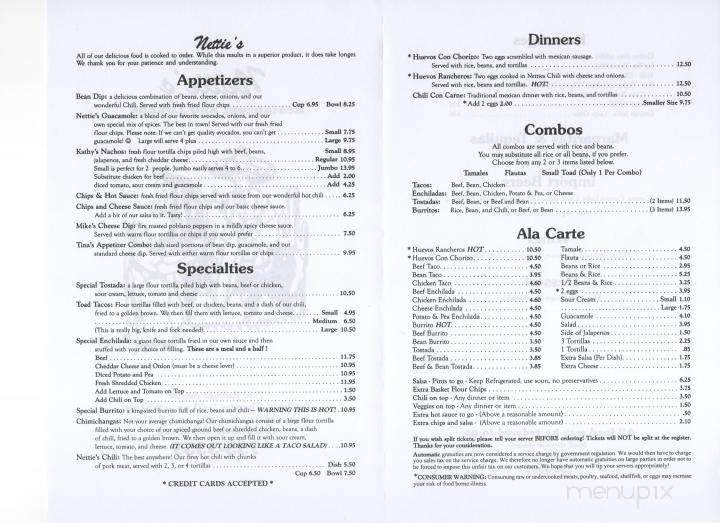 Netties Fine Mexican Food - Bellevue, NE menu_pic