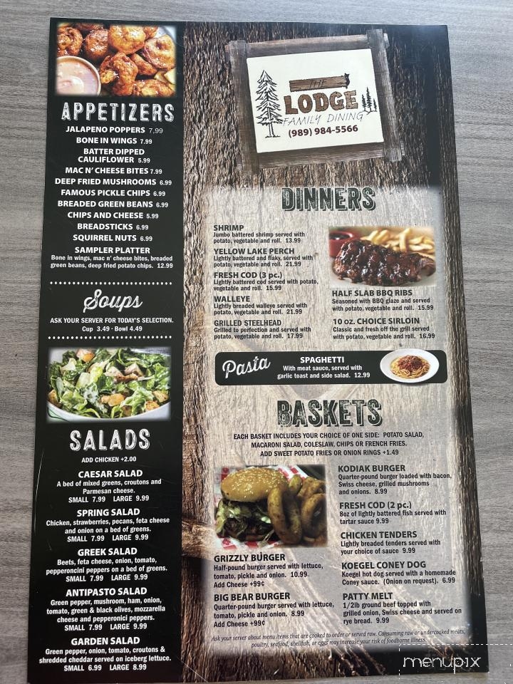 The Lodge - Tawas City, MI menu_pic