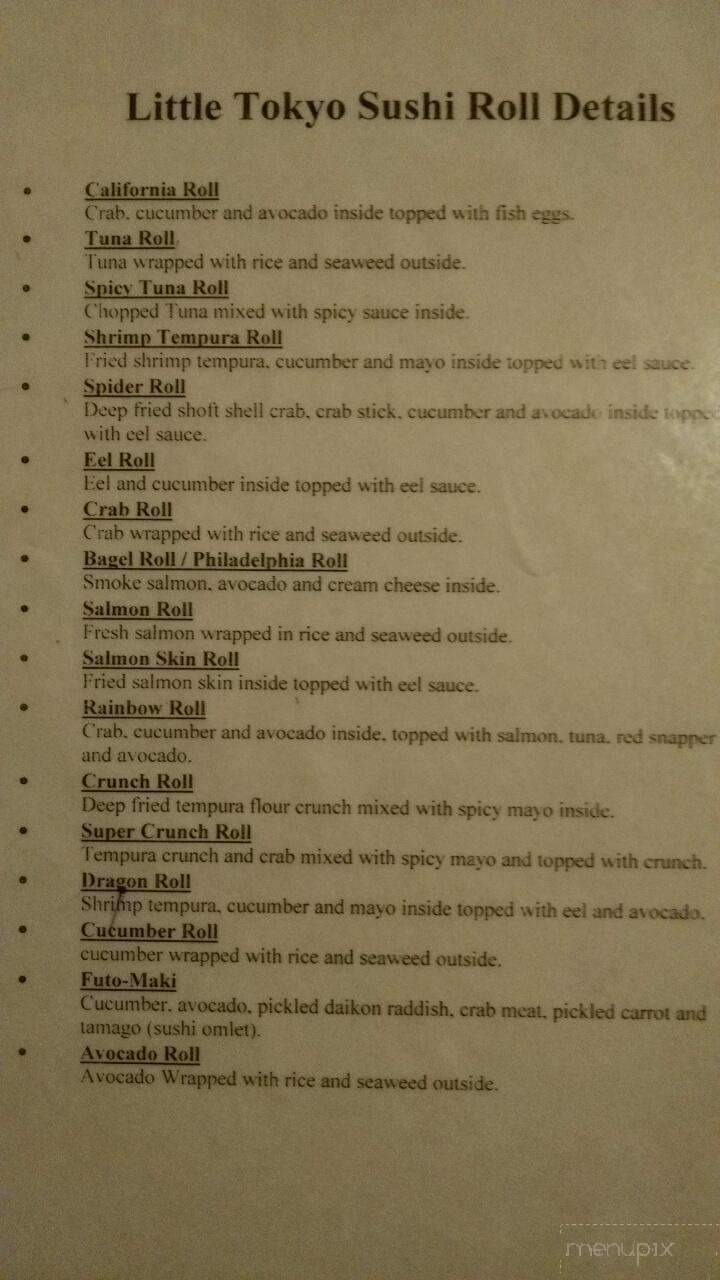Little Tokyo Steakhouse - Dublin, GA menu_pic