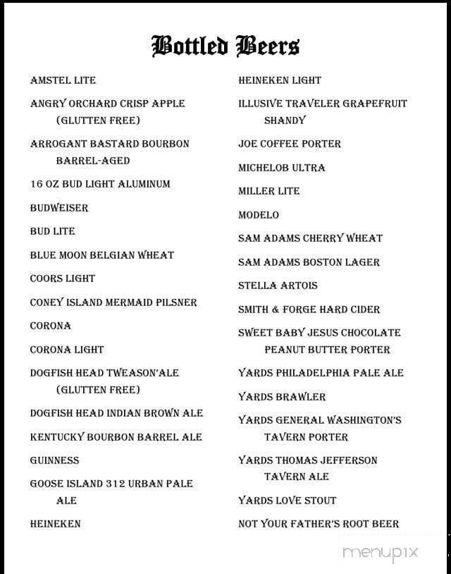 Ye Old Mill Street Pub - Mays Landing, NJ menu_pic