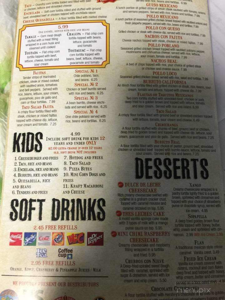 Elcharro Mexican Restaurant - Athens, TN menu_pic