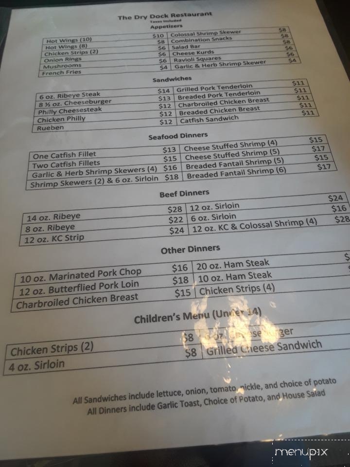 Dry Dock Rest-Bar-Motel - Stoutsville, MO menu_pic