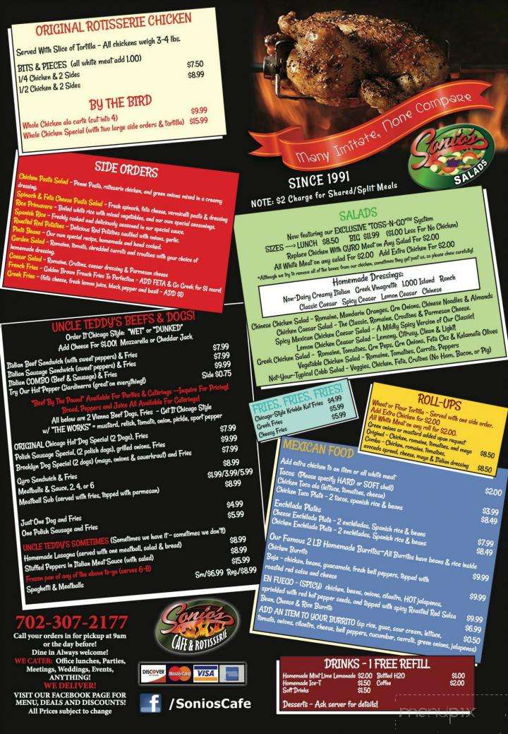 Sonio's Cafe - Las Vegas, NV menu_pic