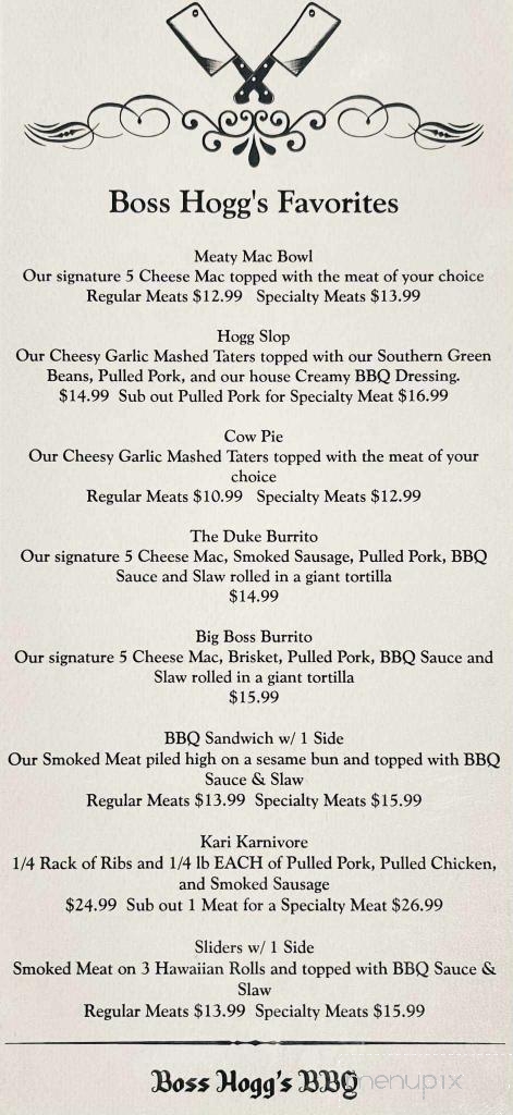 Boss Hogg's BBQ - Winlock, WA menu_pic