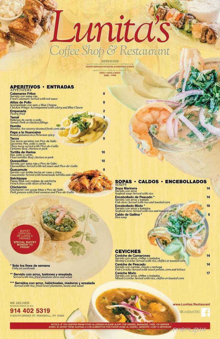 Lunita's Coffee Shop & Restaurant - Peekskill, NY menu_pic