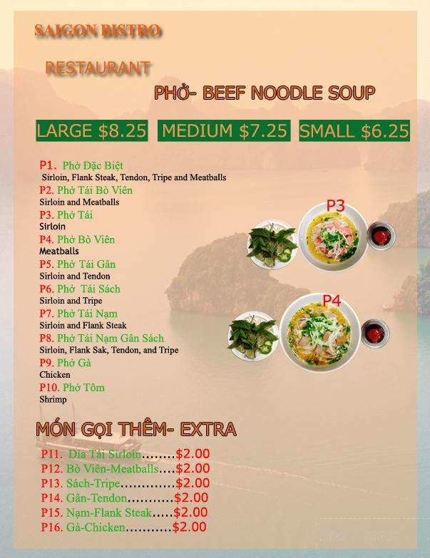 Saigon Bistro - Wichita, KS menu_pic