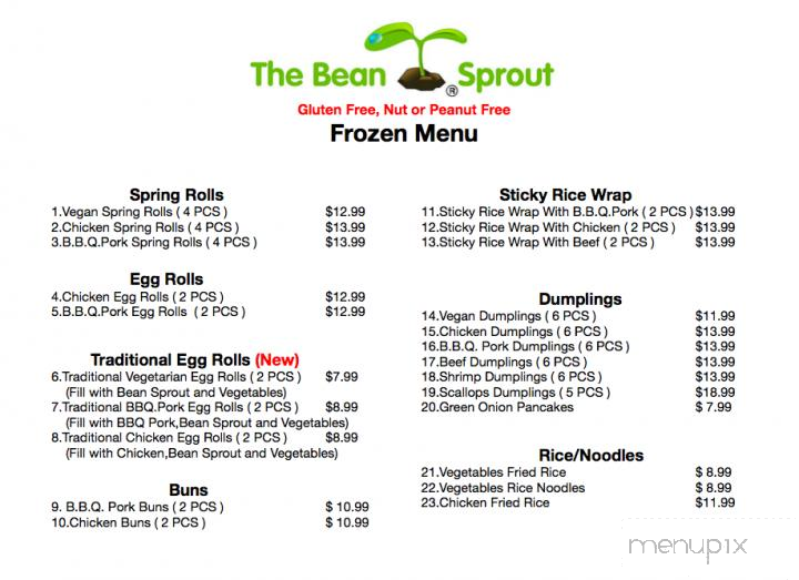 The Bean Sprout - Vaughan, ON menu_pic