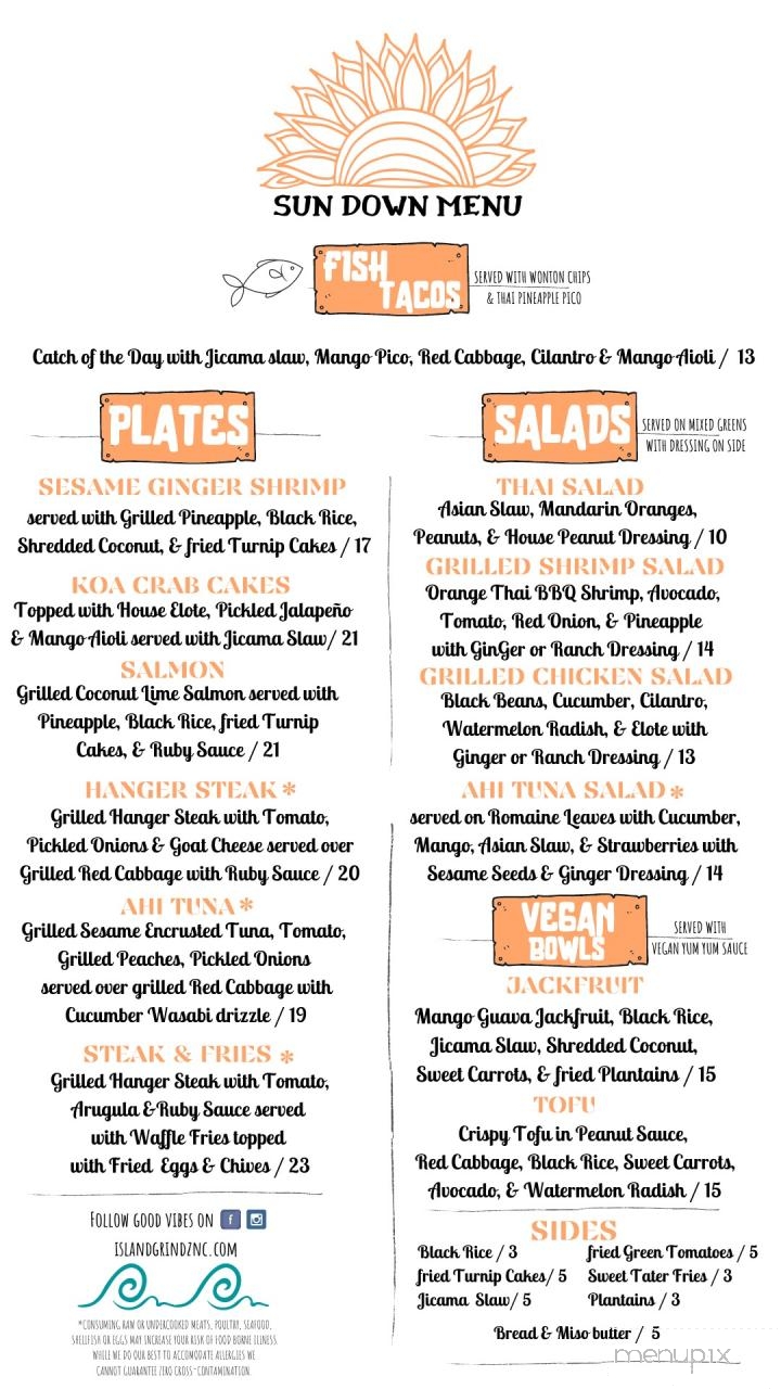 Cafe Koa - Southport, NC menu_pic