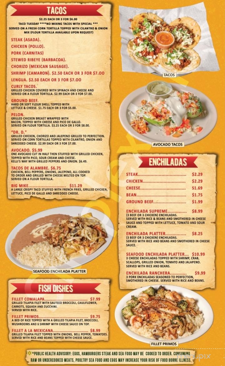 Gatp's Tacos - Tazewell, TN menu_pic