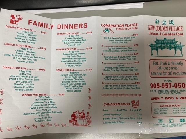 New Golden Village Chinese Take-Out Restaurant - Smithville, ON menu_pic