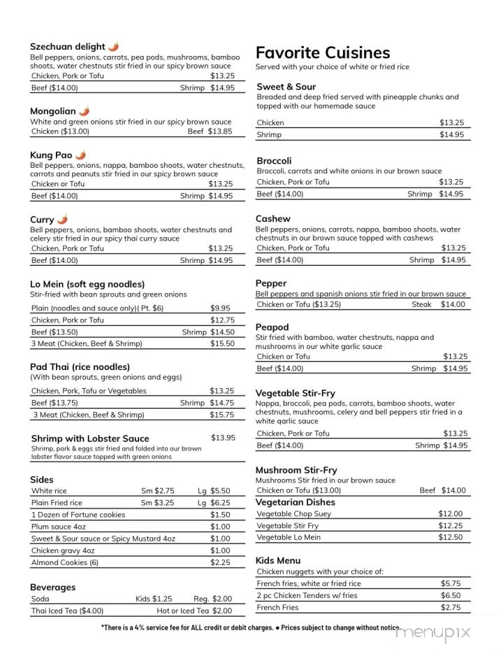 Yung's Kitchen - Holly, MI menu_pic