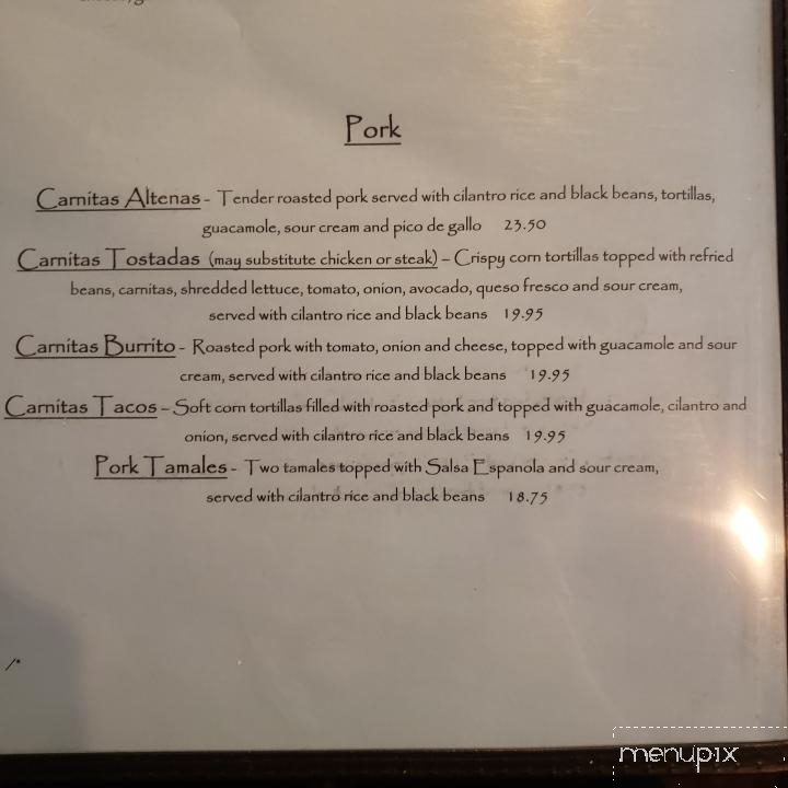 Cascada - Placerville, CA menu_pic