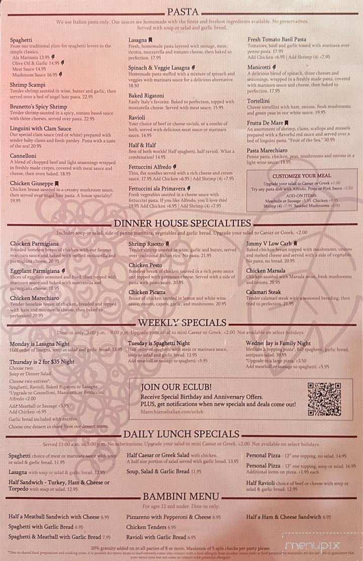 Brunetto's - El Cajon, CA menu_pic