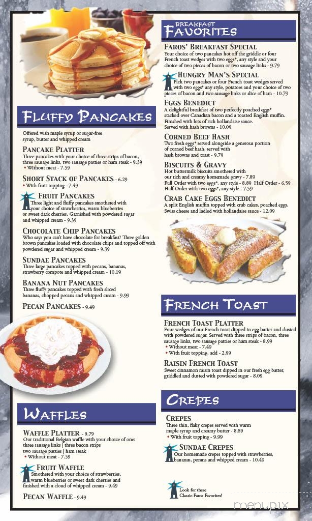 Faros Family Restaurant - Fond Du Lac, WI menu_pic