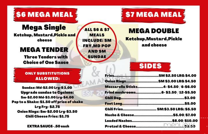 J&W Ice Cream and Grill - Roseville, MI menu_pic