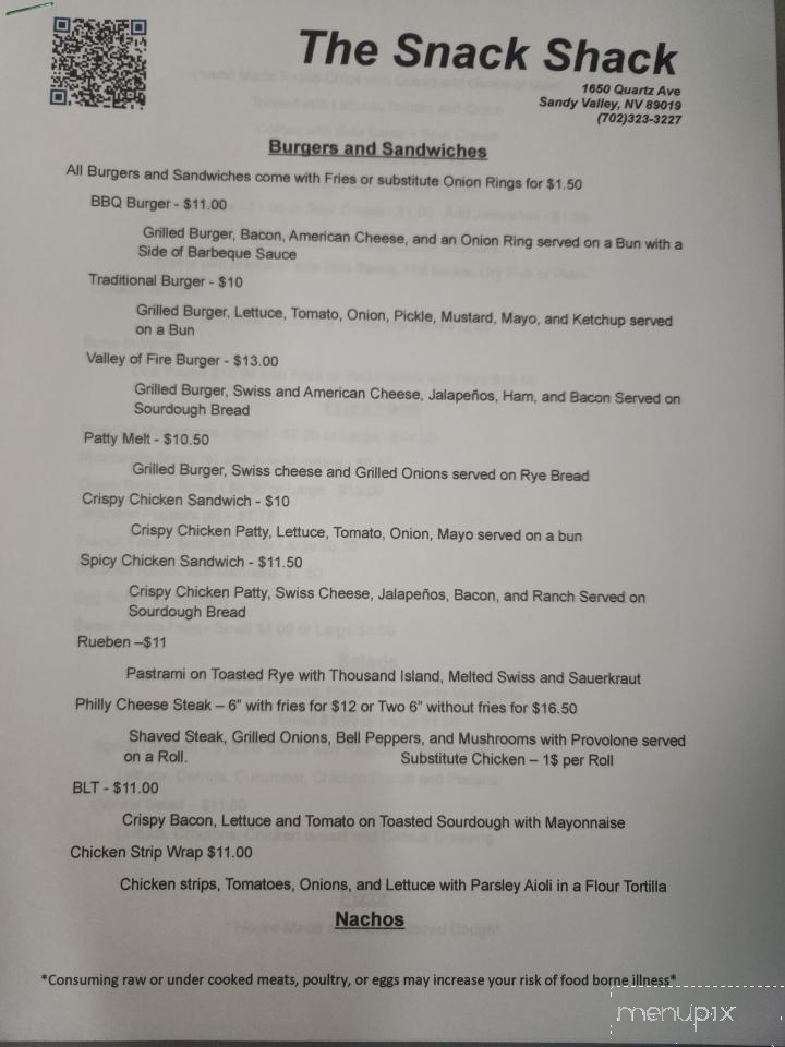 Idle Spurs Snack Shack - Jean, NV menu_pic
