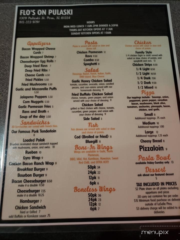 Flo's - Peru, IL menu_pic