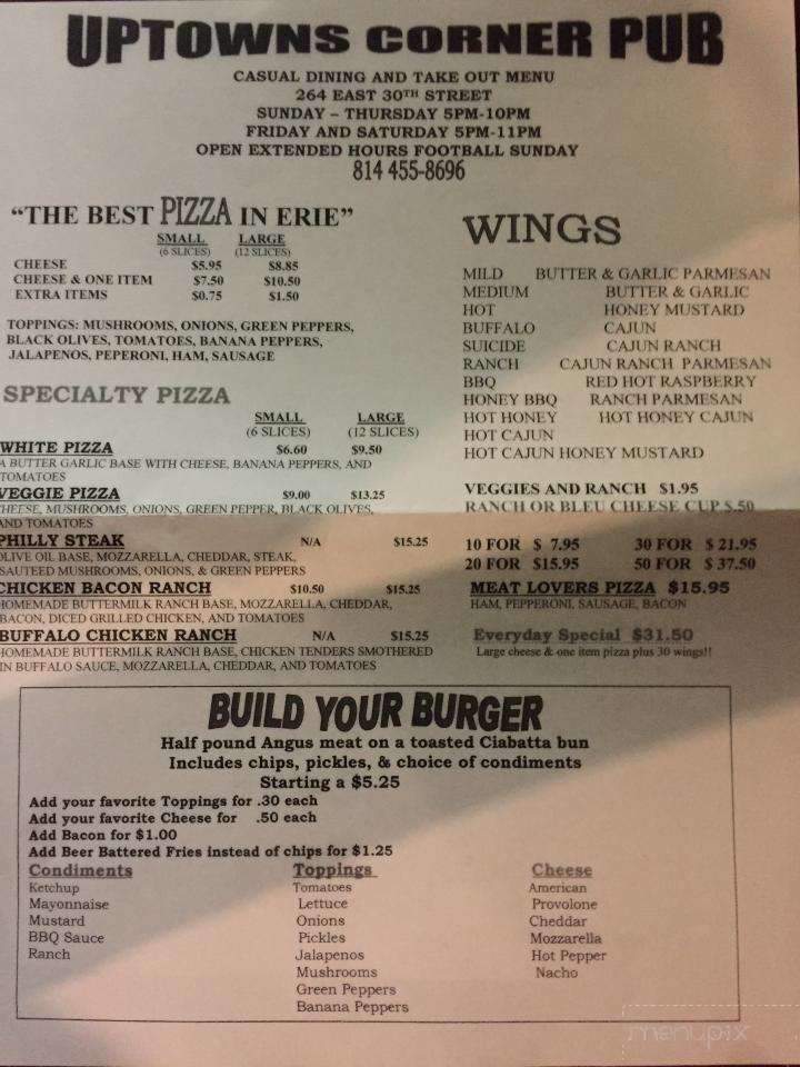 Uptown Browns - Erie, PA menu_pic